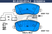 B1.G102-0514.2 GALFER sada brzdových platničiek kotúčovej brzdy B1.G102-0514.2 GALFER