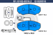 B1.G102-0516.2 GALFER sada brzdových platničiek kotúčovej brzdy B1.G102-0516.2 GALFER