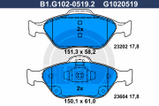 B1.G102-0519.2 GALFER sada brzdových platničiek kotúčovej brzdy B1.G102-0519.2 GALFER
