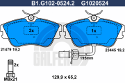 B1.G102-0524.2 GALFER sada brzdových platničiek kotúčovej brzdy B1.G102-0524.2 GALFER