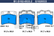 B1.G102-0533.2 GALFER sada brzdových platničiek kotúčovej brzdy B1.G102-0533.2 GALFER