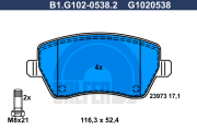 B1.G102-0538.2 GALFER sada brzdových platničiek kotúčovej brzdy B1.G102-0538.2 GALFER
