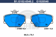 B1.G102-0540.2 Sada brzdových destiček, kotoučová brzda GALFER