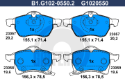 B1.G102-0550.2 GALFER sada brzdových platničiek kotúčovej brzdy B1.G102-0550.2 GALFER