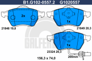 B1.G102-0557.2 GALFER sada brzdových platničiek kotúčovej brzdy B1.G102-0557.2 GALFER