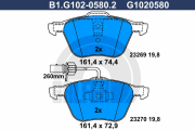 B1.G102-0580.2 GALFER sada brzdových platničiek kotúčovej brzdy B1.G102-0580.2 GALFER