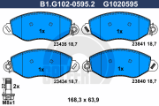 B1.G102-0595.2 Sada brzdových destiček, kotoučová brzda GALFER