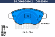 B1.G102-0614.2 GALFER sada brzdových platničiek kotúčovej brzdy B1.G102-0614.2 GALFER