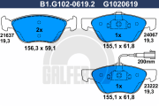 B1.G102-0619.2 GALFER sada brzdových platničiek kotúčovej brzdy B1.G102-0619.2 GALFER