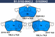 B1.G102-0642.2 GALFER sada brzdových platničiek kotúčovej brzdy B1.G102-0642.2 GALFER