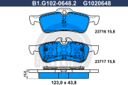 B1.G102-0648.2 GALFER sada brzdových platničiek kotúčovej brzdy B1.G102-0648.2 GALFER