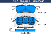 B1.G102-0648.2 Sada brzdových destiček, kotoučová brzda GALFER