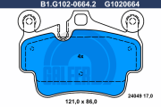 B1.G102-0664.2 Sada brzdových destiček, kotoučová brzda GALFER