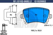B1.G102-0682.2 GALFER sada brzdových platničiek kotúčovej brzdy B1.G102-0682.2 GALFER