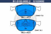 B1.G102-0692.2 GALFER sada brzdových platničiek kotúčovej brzdy B1.G102-0692.2 GALFER