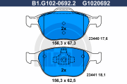 B1.G102-0692.2 Sada brzdových destiček, kotoučová brzda GALFER