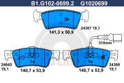 B1.G102-0699.2 GALFER sada brzdových platničiek kotúčovej brzdy B1.G102-0699.2 GALFER