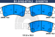 B1.G102-0719.2 Sada brzdových destiček, kotoučová brzda GALFER