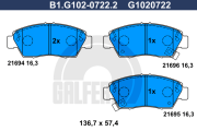 B1.G102-0722.2 GALFER sada brzdových platničiek kotúčovej brzdy B1.G102-0722.2 GALFER