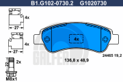 B1.G102-0730.2 GALFER sada brzdových platničiek kotúčovej brzdy B1.G102-0730.2 GALFER