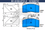 B1.G102-0731.2 GALFER sada brzdových platničiek kotúčovej brzdy B1.G102-0731.2 GALFER
