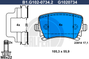 B1.G102-0734.2 GALFER sada brzdových platničiek kotúčovej brzdy B1.G102-0734.2 GALFER