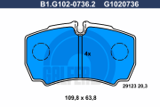 B1.G102-0736.2 Sada brzdových destiček, kotoučová brzda GALFER