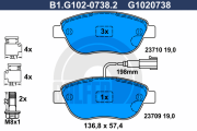 B1.G102-0738.2 GALFER sada brzdových platničiek kotúčovej brzdy B1.G102-0738.2 GALFER