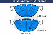 B1.G102-0746.2 Sada brzdových destiček, kotoučová brzda GALFER