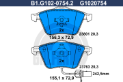 B1.G102-0754.2 GALFER sada brzdových platničiek kotúčovej brzdy B1.G102-0754.2 GALFER