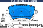 B1.G102-0760.2 GALFER sada brzdových platničiek kotúčovej brzdy B1.G102-0760.2 GALFER
