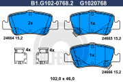 B1.G102-0768.2 Sada brzdových destiček, kotoučová brzda GALFER