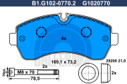 B1.G102-0770.2 GALFER sada brzdových platničiek kotúčovej brzdy B1.G102-0770.2 GALFER