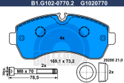 B1.G102-0770.2 Sada brzdových destiček, kotoučová brzda GALFER