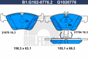 B1.G102-0776.2 Sada brzdových destiček, kotoučová brzda GALFER