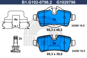 B1.G102-0796.2 GALFER sada brzdových platničiek kotúčovej brzdy B1.G102-0796.2 GALFER