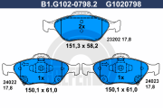 B1.G102-0798.2 GALFER sada brzdových platničiek kotúčovej brzdy B1.G102-0798.2 GALFER