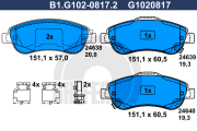 B1.G102-0817.2 GALFER sada brzdových platničiek kotúčovej brzdy B1.G102-0817.2 GALFER