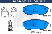 B1.G102-0822.2 GALFER sada brzdových platničiek kotúčovej brzdy B1.G102-0822.2 GALFER