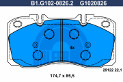 B1.G102-0826.2 GALFER sada brzdových platničiek kotúčovej brzdy B1.G102-0826.2 GALFER