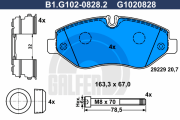 B1.G102-0828.2 GALFER sada brzdových platničiek kotúčovej brzdy B1.G102-0828.2 GALFER