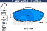 B1.G102-0859.2 Sada brzdových destiček, kotoučová brzda GALFER