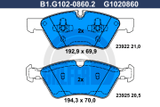 B1.G102-0860.2 Sada brzdových destiček, kotoučová brzda GALFER