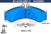 B1.G102-0891.2 Sada brzdových destiček, kotoučová brzda GALFER