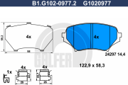 B1.G102-0977.2 Sada brzdových destiček, kotoučová brzda GALFER