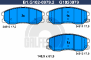 B1.G102-0979.2 GALFER sada brzdových platničiek kotúčovej brzdy B1.G102-0979.2 GALFER