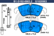 B1.G102-0983.2 GALFER sada brzdových platničiek kotúčovej brzdy B1.G102-0983.2 GALFER