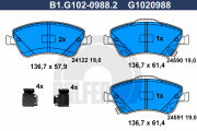B1.G102-0988.2 GALFER sada brzdových platničiek kotúčovej brzdy B1.G102-0988.2 GALFER