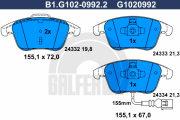 B1.G102-0992.2 GALFER sada brzdových platničiek kotúčovej brzdy B1.G102-0992.2 GALFER