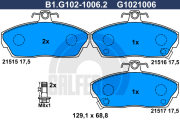 B1.G102-1006.2 GALFER sada brzdových platničiek kotúčovej brzdy B1.G102-1006.2 GALFER